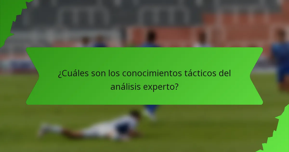 ¿Cuáles son los conocimientos tácticos del análisis experto?